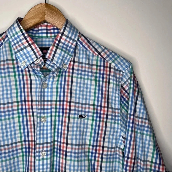 Vineyard Vines Slim Fit Cotton Button Down Whale Shirt Size Small - Picture 1 of 5